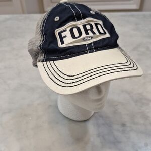 Ford Navy Gray Youth Or Womens Adjustable Trucker Hat Cap‎ See Measurements Mesh